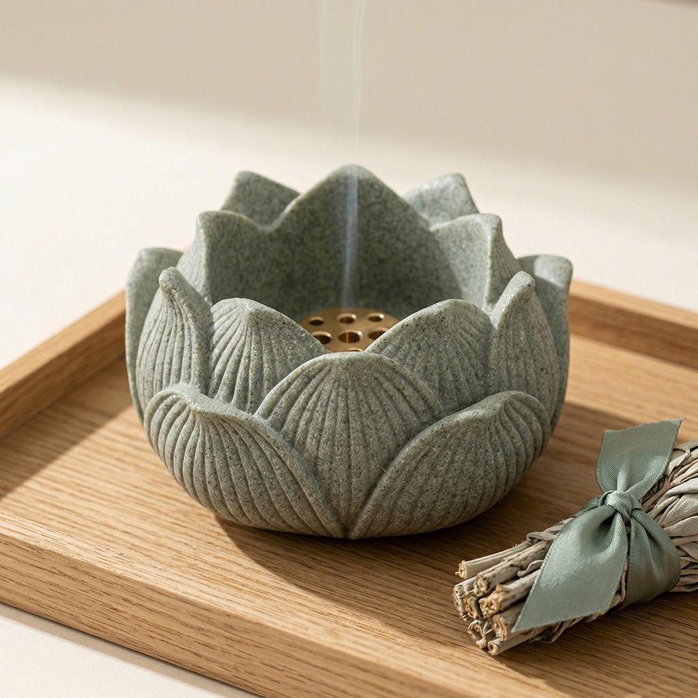 Lotus Shape Incense Stick Burner Flat Bottom Ash Catcher Incense Burning Tray  Home Fragrance