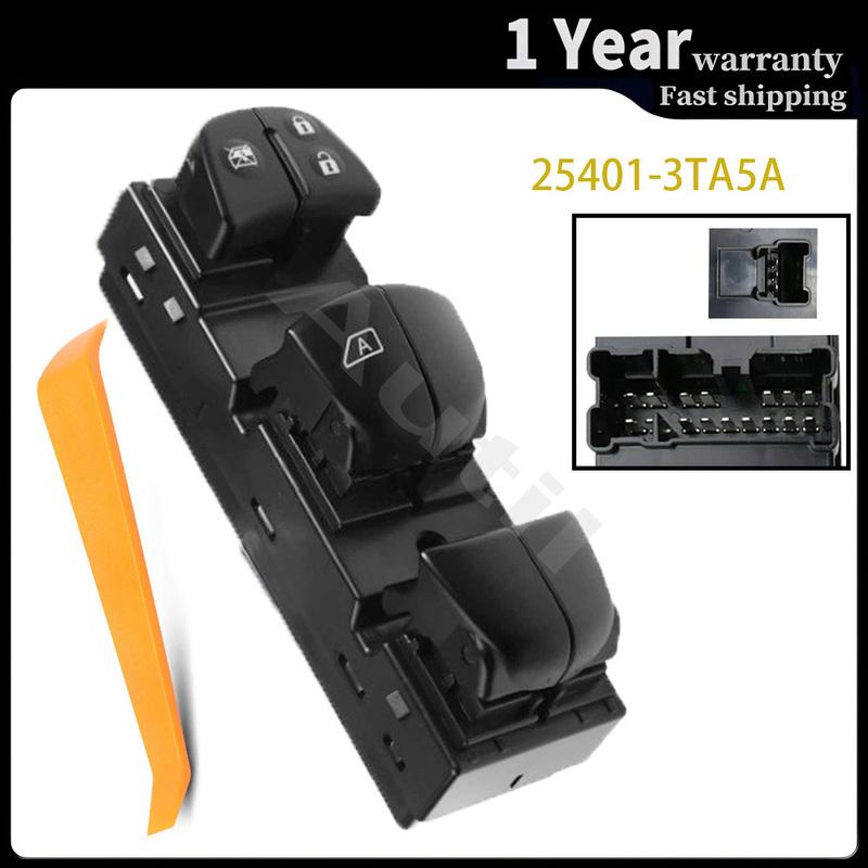 For Nissan Altima Sentra Leaf Rogue X-Trail Car Front Left Side Electric Power Window Master Lifter Control Button 25401-3TA5A