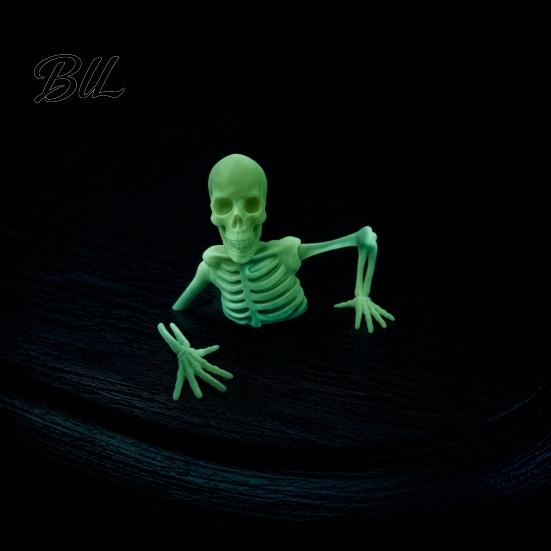 Skeleton Ornament for Halloween Planter Ornament, Glow-in-The-Dark Figurine, Break Through The Spooky Plant Pot Accessories Soil Human with Adjustable