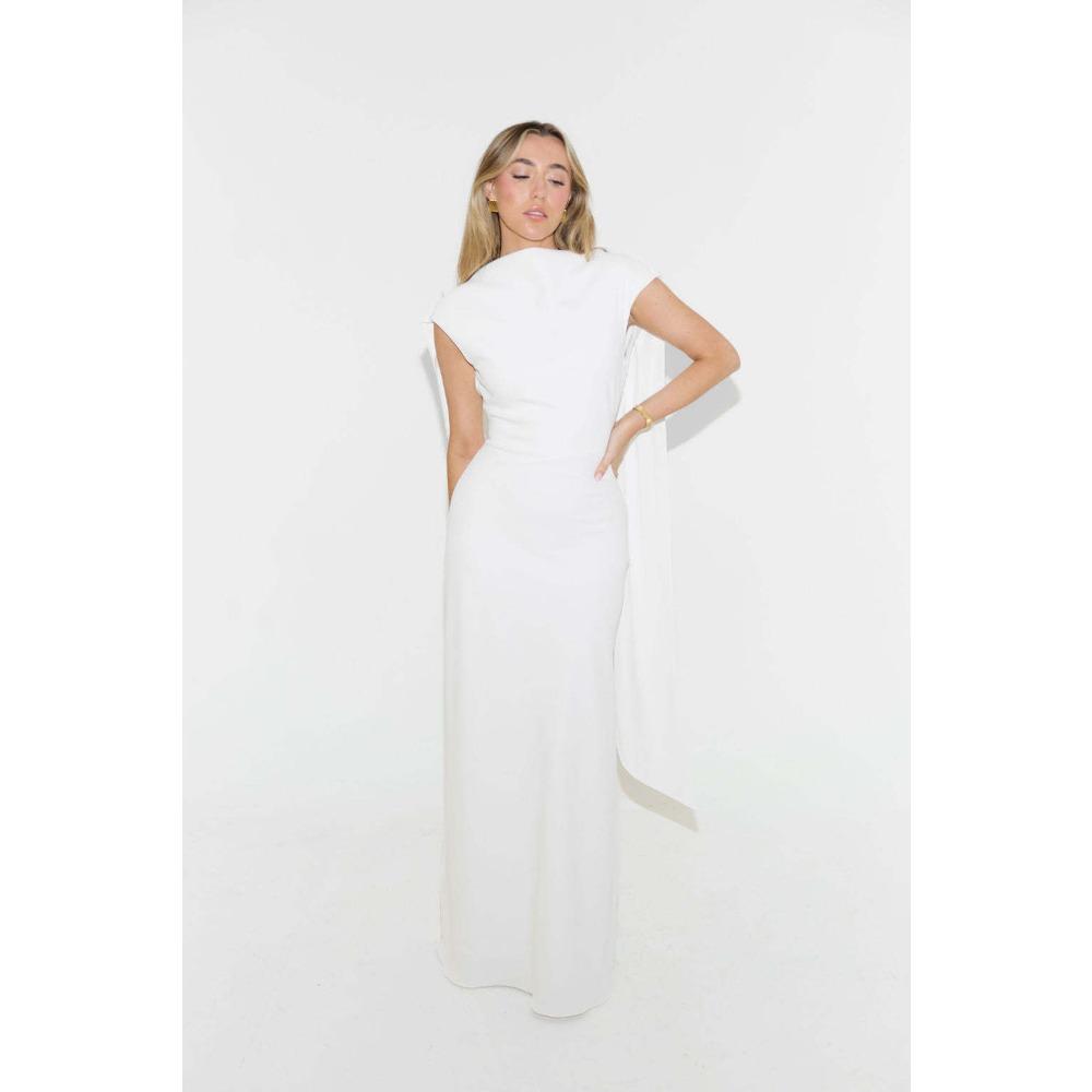 Women's One Shoulder Short Sleeve Maxi Dress Slim Fit High Waist Elegant Solid Color Evening Midi Dress