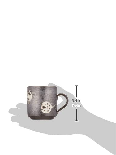 Maeken Kyo-yaki, Kiyomizu-yaki, Seiho-gama Mug, Approx. 250ml, Happiness Series, Ladybug Design, Yakishime, Made In Japan