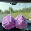 Car Colorful Soft Spotty Furry Fluffy Hanging Mirror Fuzzy Dice Decor Z4R1
