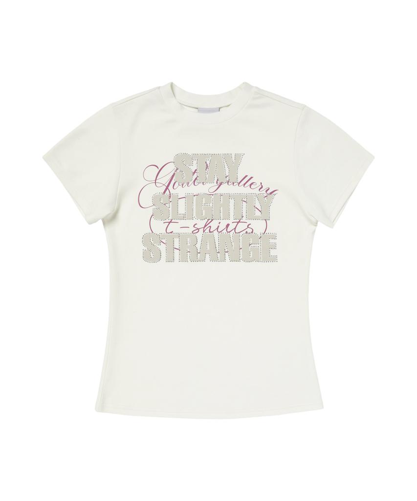 Garter Gallery 3S Script Crop T-Shirts_White