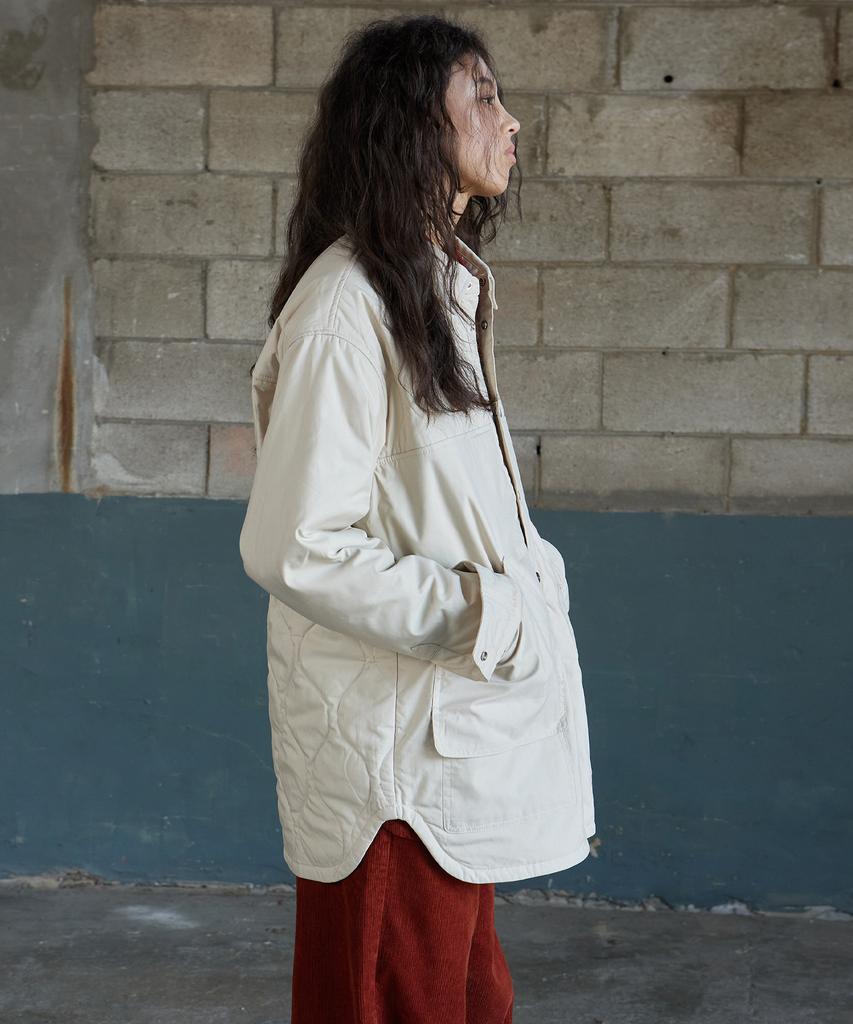 Magoodgan Shacket 5742 Quilted Cream Padded Jacket
