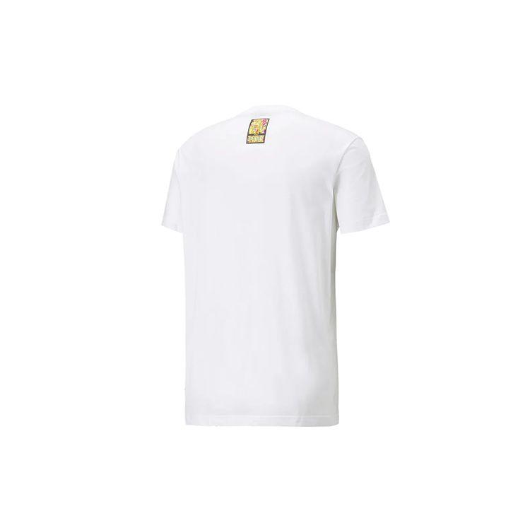 Puma x Britto Embroidered Heart Pattern Round Neck Short Sleeve T-Shirt Unisex Tops White 532234-02