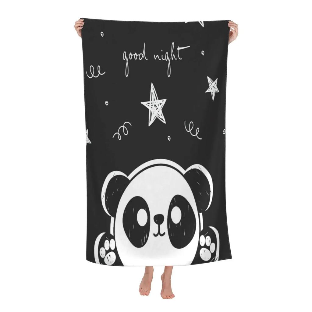 Cute Cartoon Panda Beach Towel Quick Dry Microfiber Soft Absorbent Bath Towel Outdoor Travel Spa Swim Pool Towels for Adult Kids