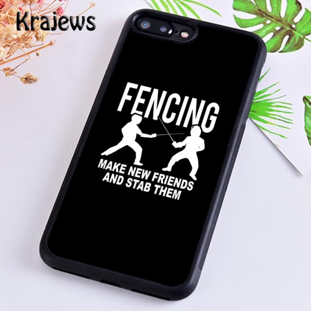 Krajews Eat Sleep Fencing Heartbeat Phone Case Cover For iPhone 17 Air 16 15 14 Plus 11 12 13 Pro Max Coque Fundas