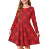 Vestito estivo da principessa per bambina - Vestito a T-shirt a manica lunga linea ad A San Valentino