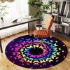1pc Butterfly Mandala Round Chair Mat Area Rug - Non-Slip, Floor Mat for Office, Bedroom, and Indoor Decor -1002103