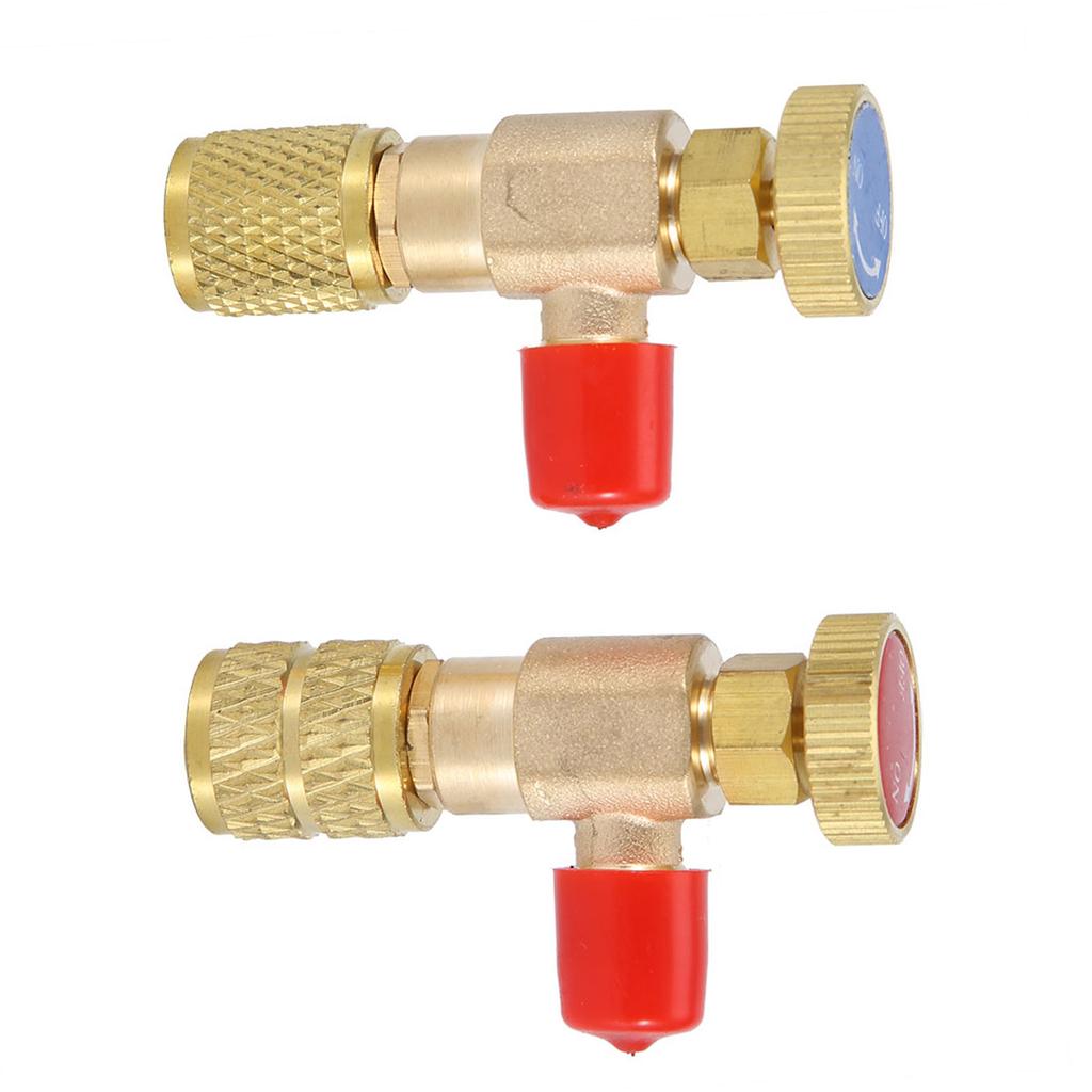 2pcs Liquid Safety Valve R410A R22 Air Conditioning Refrigerant 1/4 "Safety Adapter