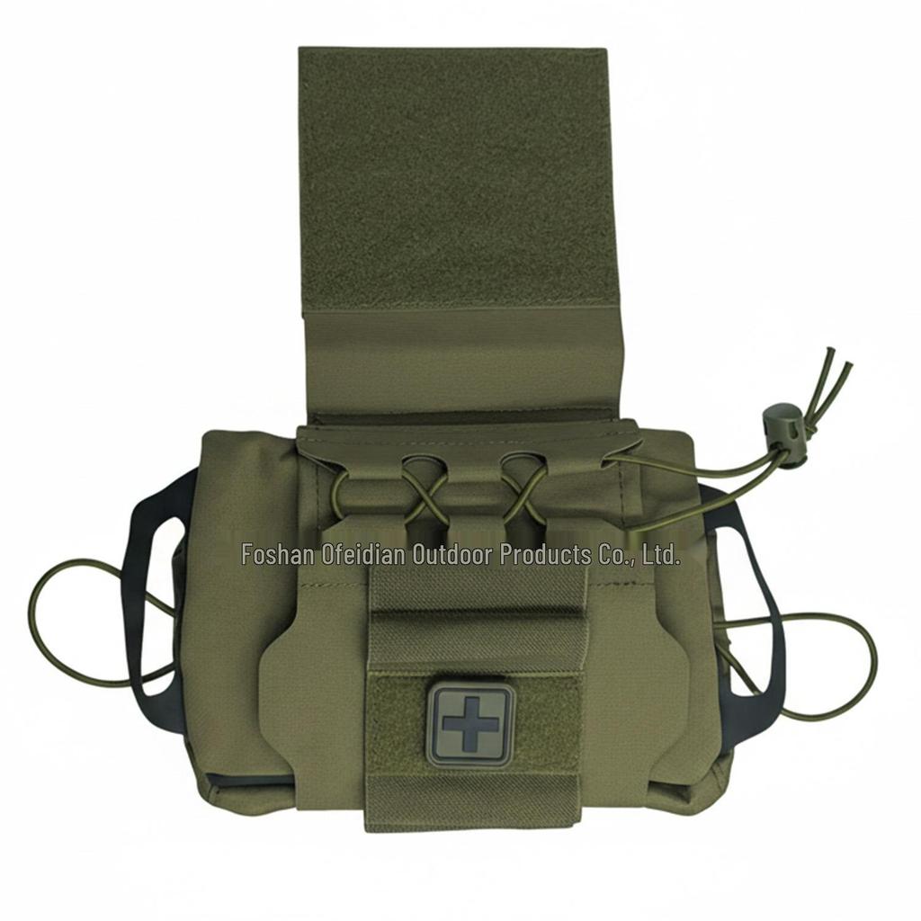 Medium Tactical First Aid Kit with Quick Deployment Pull Tab and Hook & Loop Closure