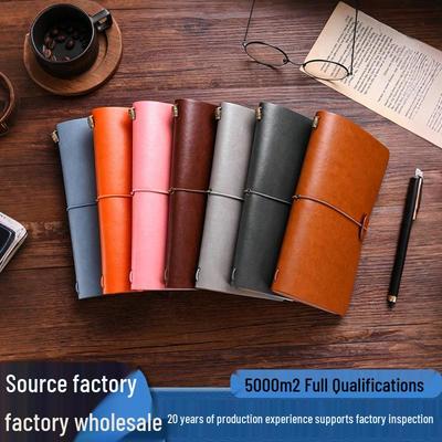 Retro A6 Leather Notebook with Sticky Notes, Blank Daolin Paper, Perfect for Students