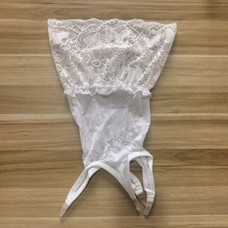 Butterflies And Flowers Patterned Lace Patchwork Oil Shiny High Waist Mini Skirt Collocation Hose Garter Belt For Stockings