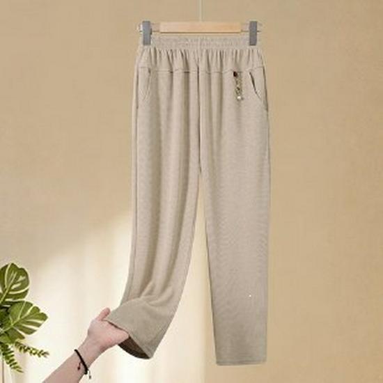 

2026 New Style Versatile High-Waist Casual Pants for Middle-Aged and Elderly Women 2XL хакі