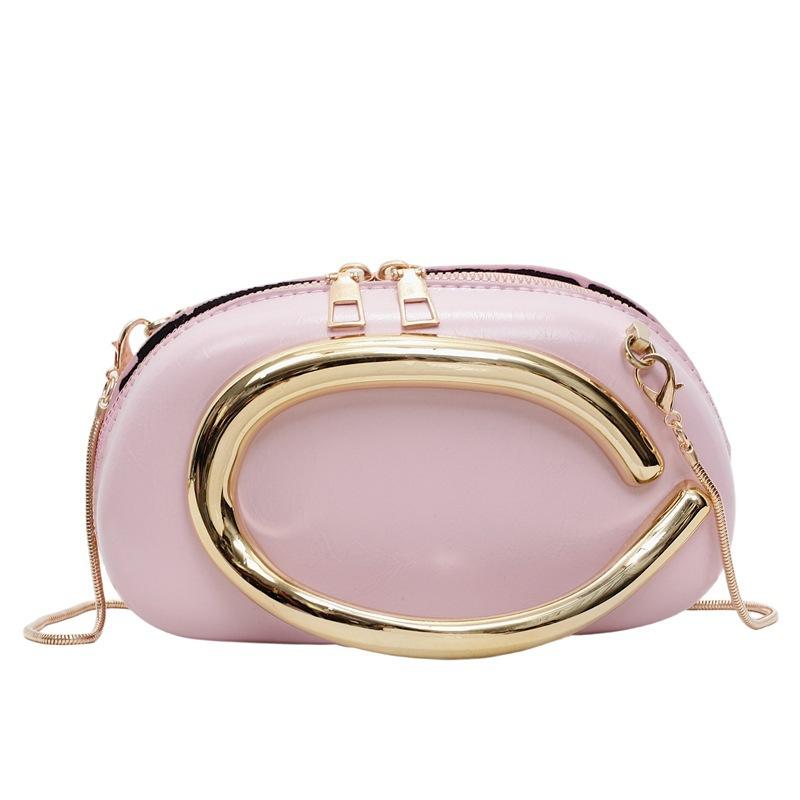 

New fashion niche bag femininity chain bag highend dinner bag retro versatile shoulder messenger bag рожевий
