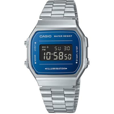 Digital Wristwatch A168WEM-2B Standard Unisex Silver Dark Blue Inverted LCD