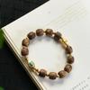 Natural Agarwood Yingge Beads Bracelet with 925 Silver Spacers