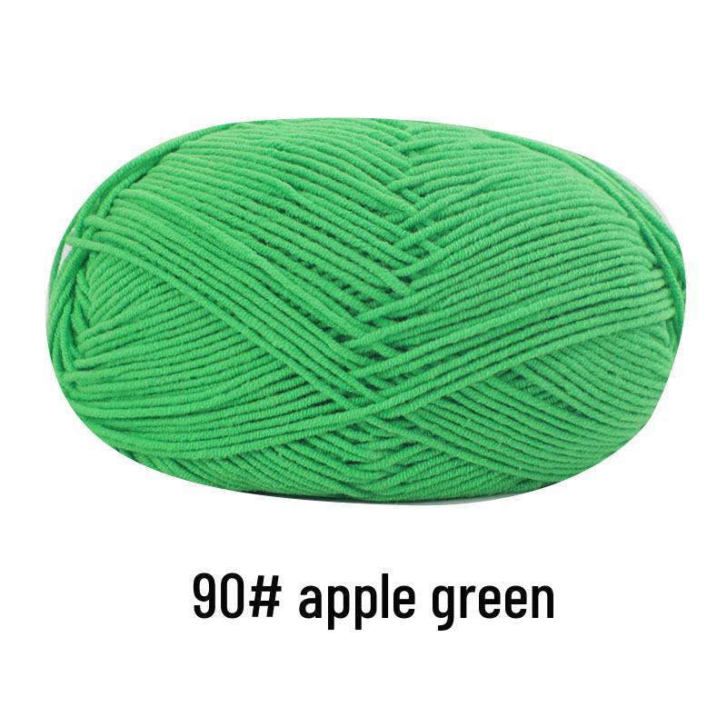 Su He 4-Strand Combed Cotton Yarn for Handmade Knitting: DIY Milk Cotton for Dolls, Cushions, and Blankets.