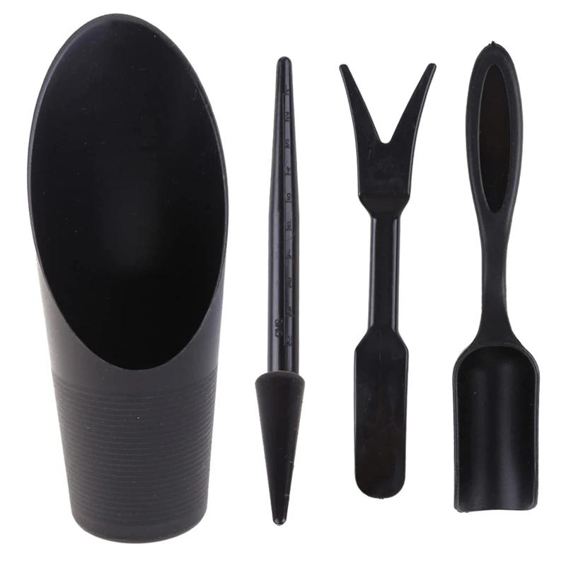

4pcs Garden Planter Kit Sowing Shovel Spoon Succulents Seedlings Tool Bonsai Mini Agriculture Tool Plastic Home Garden Tools Set чёрный