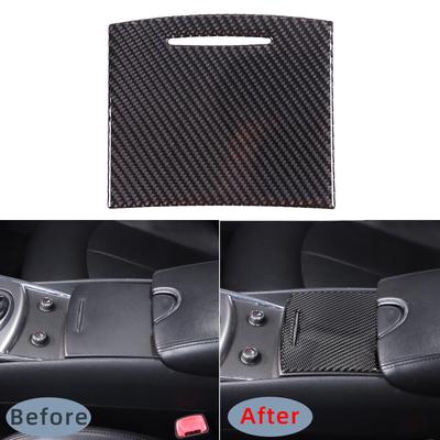 Carbon Fiber Water Cup Holder Panel Cover Trim For Infiniti G37 2007-13