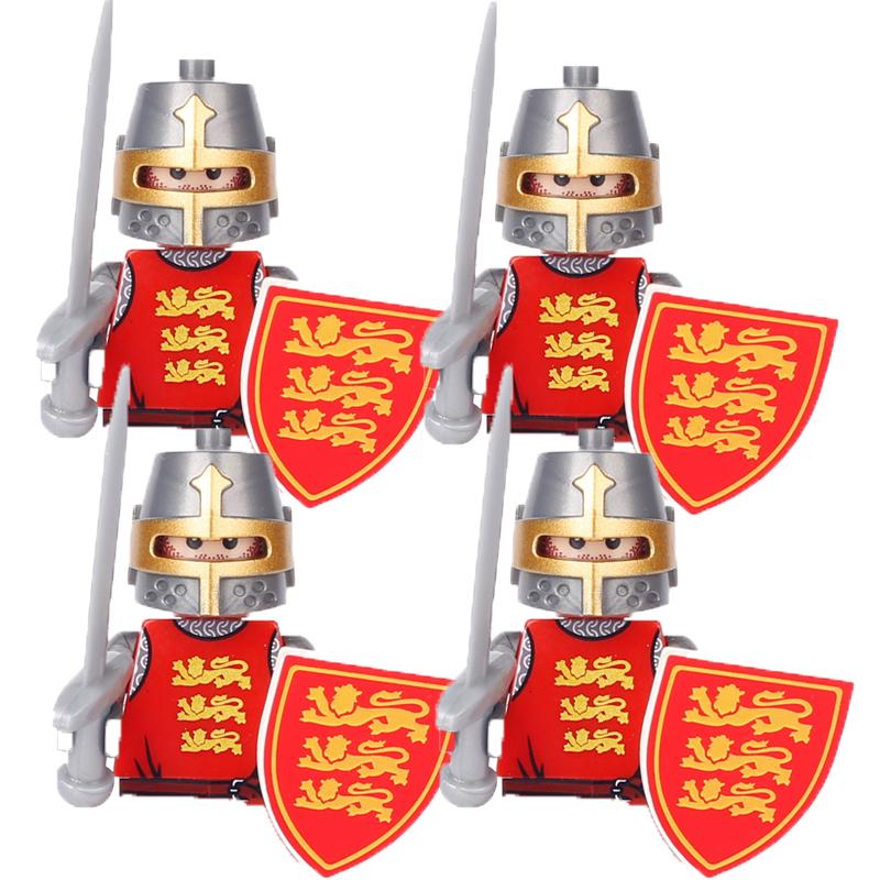 Military Building Blocks Medieval Solider Figures Knights of Jerusalem Crusades The War of Roses Legion War-horse Weapons Shield