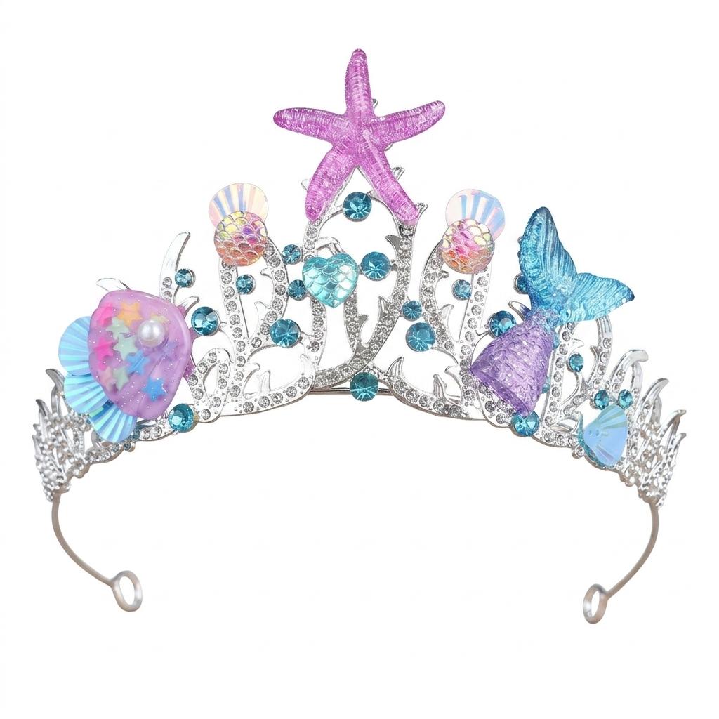 Baroque Style Gemstone-Mermaid-Tiara For Princess Performance And Costume A