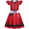 Red Queen Halloween Dress for Girls Kids Costume Role Play Outfit