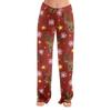 Women's Christmas Print Pants, Plush Casual Pants for Holiday Wear