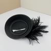 1920s Feather Felt Hat Shape Headband for Girls Prom Hair Barrettes for Teenagers Adult Banquet Ponytail Hair Pin