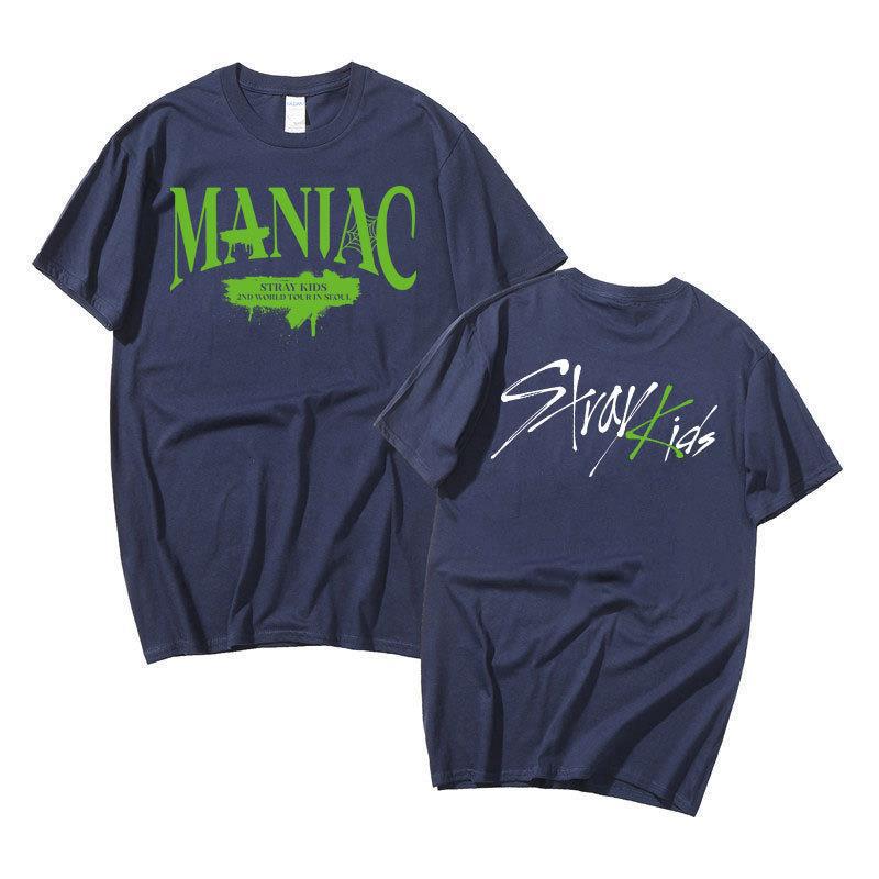 Singer Group Straykids Around Harajuku Print Fashion Men'S And Women'S T-Shirts Tops Short Sleeves