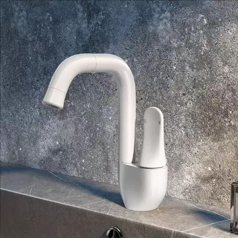 Brass Basin Faucet 720° Rotating Bathroom Sink Faucet Mixer Deck Mounted Water Tap Shower Head Aerators Plumbing Tapware