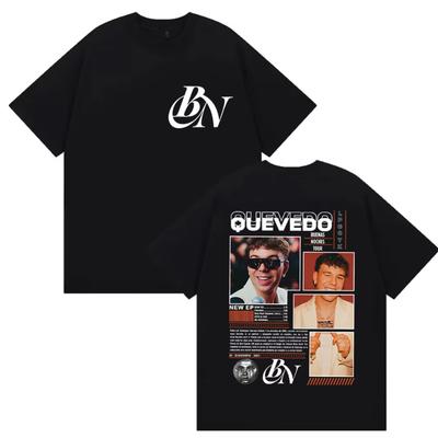 Quevedo Buenas Noches Album 2025 Merch T Shirts Men Women Harajuku Vintage High Quality T-Shirt Cozy Cotton Short Sleeve T-Shirt