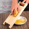 1Pc Multifunctional Wooden Vegetable Cutter with Steel Blade - Kitchen Slicer Potato Peeler Carrot Cheese Grater