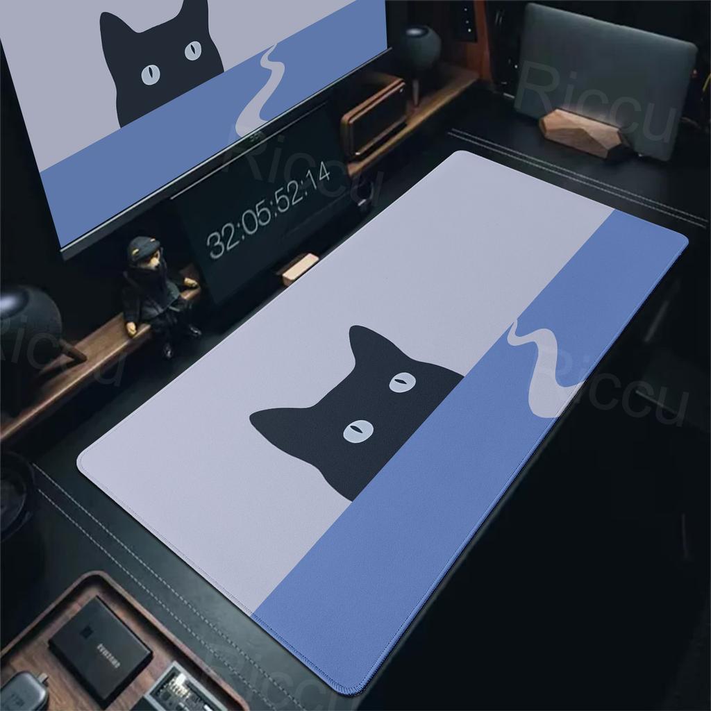 Cute Japan Cat Moon MousePad Gamer Computer Keyboard Large Desk Mats Home Office Laptop Non-Slip Mousepads Gaming Accessories