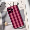 Burgundy White Stripe pattern Phone Case For iPhone 17,16,15,14,13,12,11 Plus,Pro Max,XS,Soft Black Cover