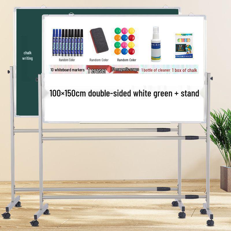 Mobile Double-Sided Magnetic Whiteboard and Chalkboard