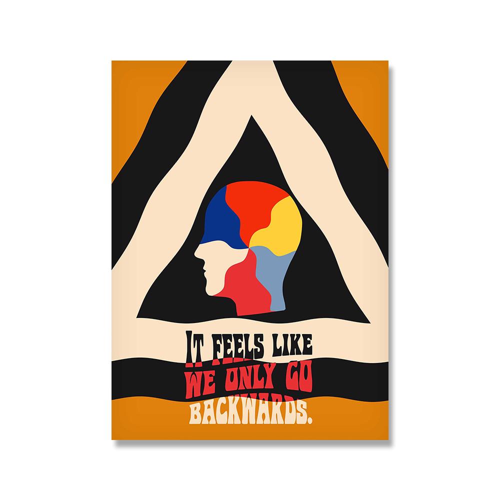 Tame Impala at Glastonbury Gig Canvas Posters Retro Abstrakt Geometri Målning Färgglada Head Väggbilder för vardagsrumsinredning