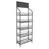 5 Tier Retail Display Rack Stand Snack Candy Display Organizer with 10 Hooks Snack Rack Basket Stand Cart Metal Wire Basket Cart