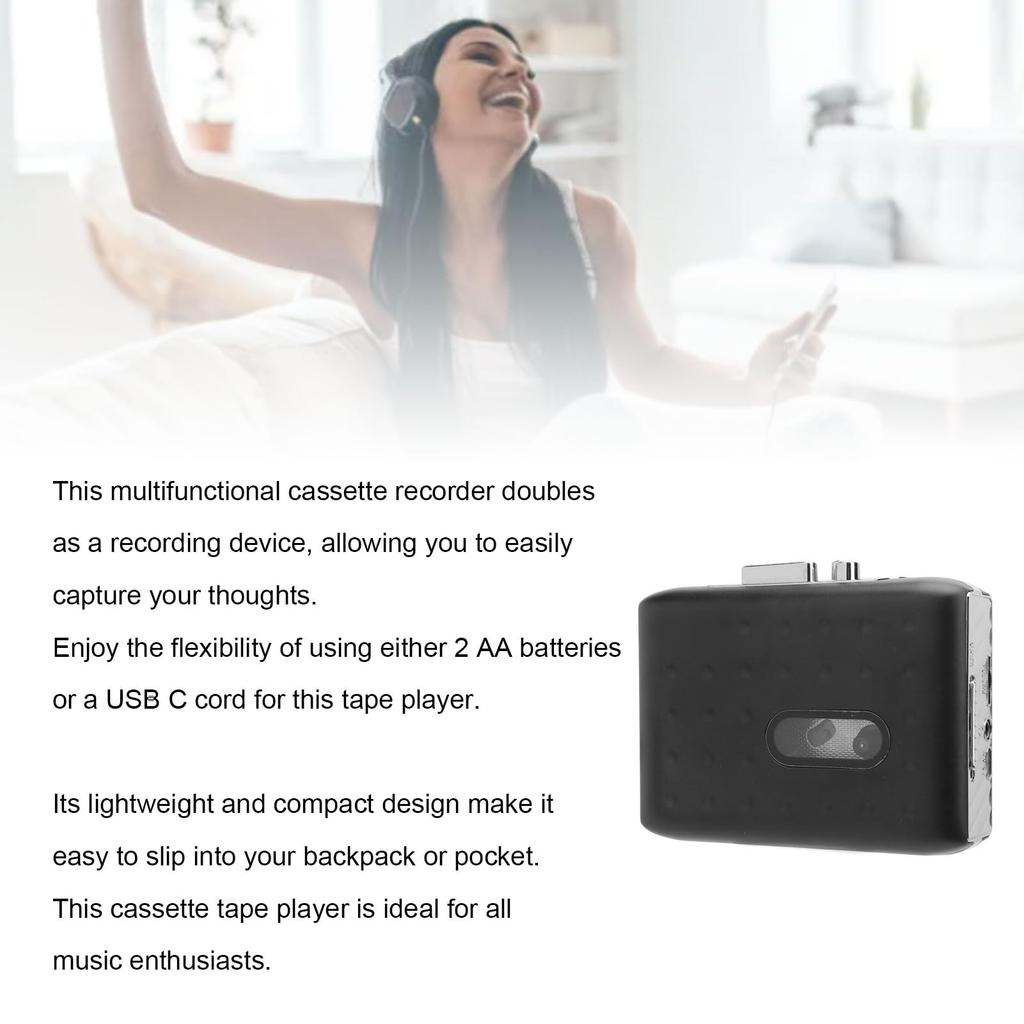 Portable Cassette Player Tape Recorder Player Cassette To Tape To Digital Reverse Recording To Tape - MP3, Double-Sided Converter, Built-in