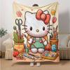 1pc Hello Kitty's Artistic Haven Cartoon Blanket, Soft Throw for Home Decor, Gift Idea, Living Room, Travel, Camping, Car Blankets, Beach, Office Naps