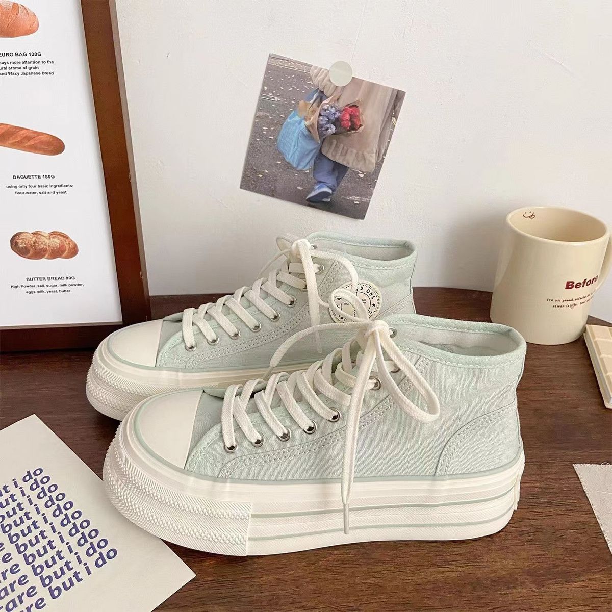 

Високі парусинові жіночі кеди універсальна платформа білі кеди повсякденні кеди для скейтборду 40