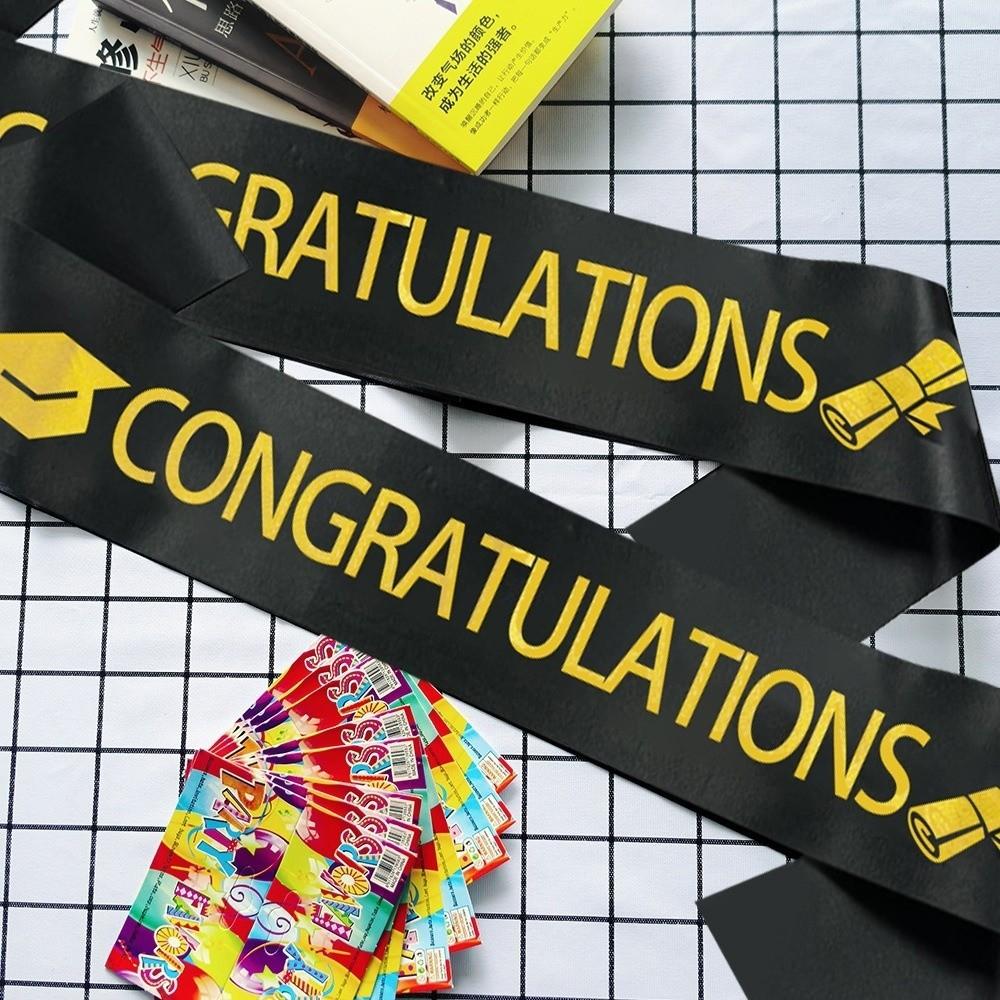 Badge Graduation Set Class of 2026 Satin Graduation Shoulder Strap Tassel Bachelor Cap  High School
