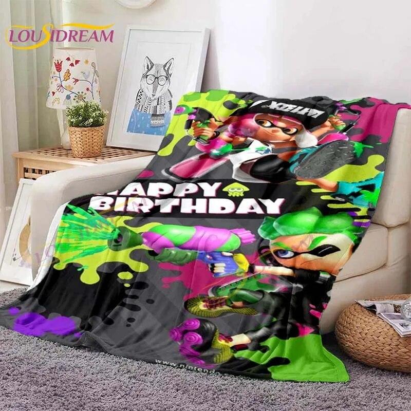3D Cute Shooting Game Flannel Blanket Throw Blanket for Living Room Bedroom Bed Sofa Picnic Cover Blanket Kids Room Home Decor
