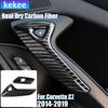 2PCS Real Dry Carbon Fiber Car Accessories Door Handle Button Cover Trim For Chevrolet Corvette C7 2014 2015 2016 2017 2018