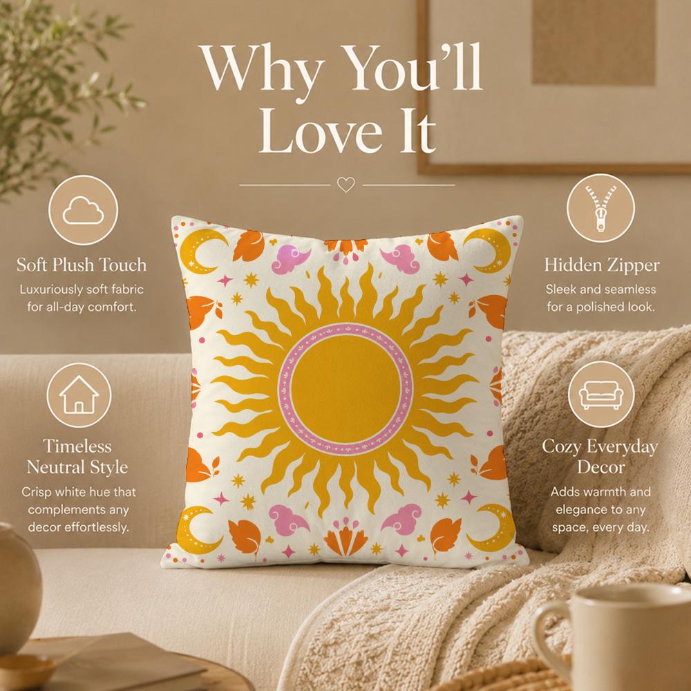 Colorful Decorative Cushion Cover Double-Sided Printed Pillow Cover Hypoallergenic Dust-Mite Proof