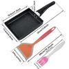 3 Pièces Poêle Tamagoyaki avec Spatule en Silicone et Pinceau à Huile 7,3×5,3 Pouces Antiadhésive Poêle à Omelette Japonaise Poêles à Frire Rectangulaires Premium