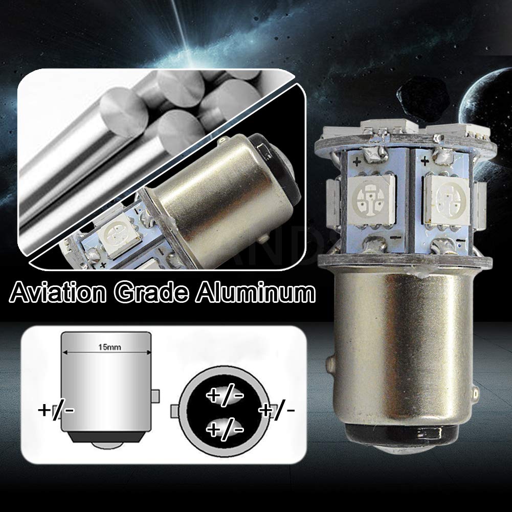 Ruiandsion 2pcs 6V S25 1157 BAY15D P21/5W LED Bulb Differential