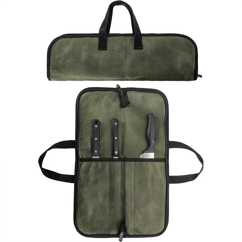Portable Canvas Chef Knife Storage Bag Foldable Kitchenware Storage Bag Kitchen Knife Chef Toolkit Handheld Knife Cover