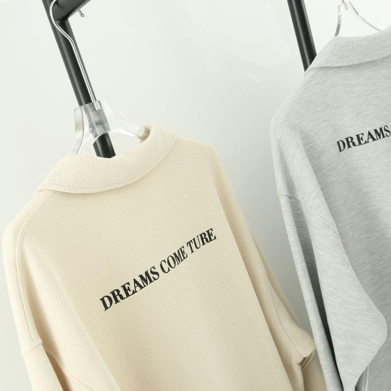 Retro Loose-Fit Long Sleeve Polo Sweatshirt - Versatile Casual Style for Students and Influencers