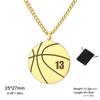 Customized Name Number Basketball Necklace Stainless Steel Personalized Carving Number Name Punk Neck Chain Valentine's Day Gift